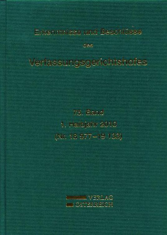 Produktbild: Erkenntnisse und Beschl&uuml;sse des Verfassungsgerichtshofes