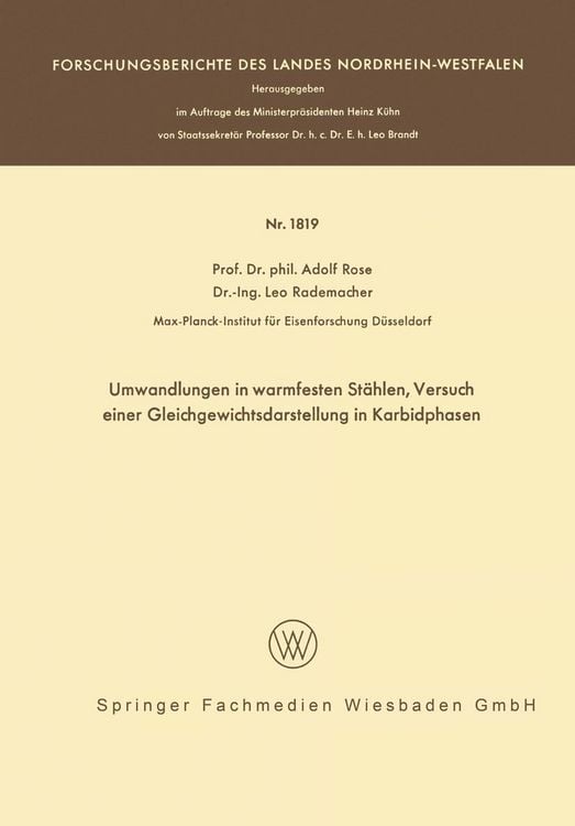 Produktbild: Umwandlungen in warmfesten St&auml;hlen, Versuch einer Gleichgewichtsdarstellung der Karbidphasen