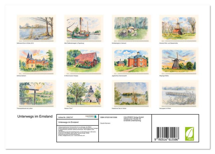 Produktbild: Unterwegs im Emsland (Wandkalender 2026 DIN A4 quer), CALVENDO Monatskalender