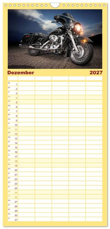 Produktbild: Familienplaner 2027 - Motorrad-Tr&auml;ume &ndash; Chopper und Custombikes mit 5 Spalten (Wandkalender, 21 x 45 cm) CALVENDO