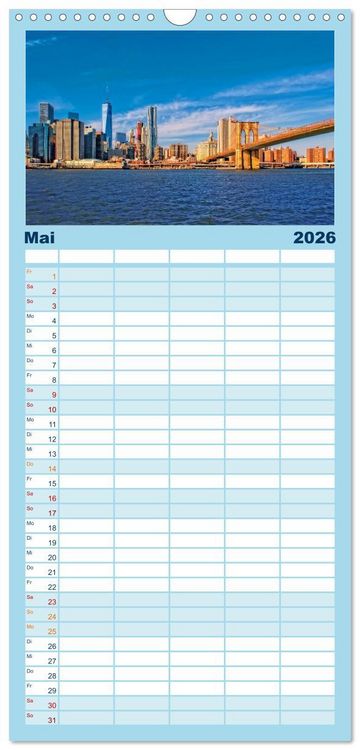 Produktbild: Familienplaner 2026 - Die 12 meistbesuchten St&auml;dte der Welt mit 5 Spalten (Wandkalender, 21 x 45 cm) CALVENDO