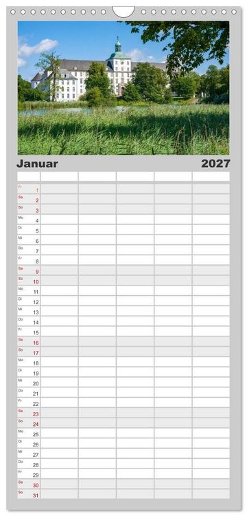 Produktbild: Familienplaner 2027 - Unterwegs in Schleswig mit 5 Spalten (Wandkalender, 21 x 45 cm) CALVENDO