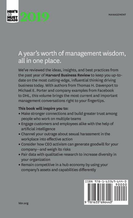 Produktbild: Hbr's 10 Must Reads 2019
