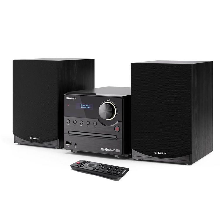 Produktbild: Sharp XL-B517D Stereoanlage Bluetooth&reg;, AUX, DAB+, USB, UKW, Inkl. Fernbedienung 45 W Schwarz, Holz