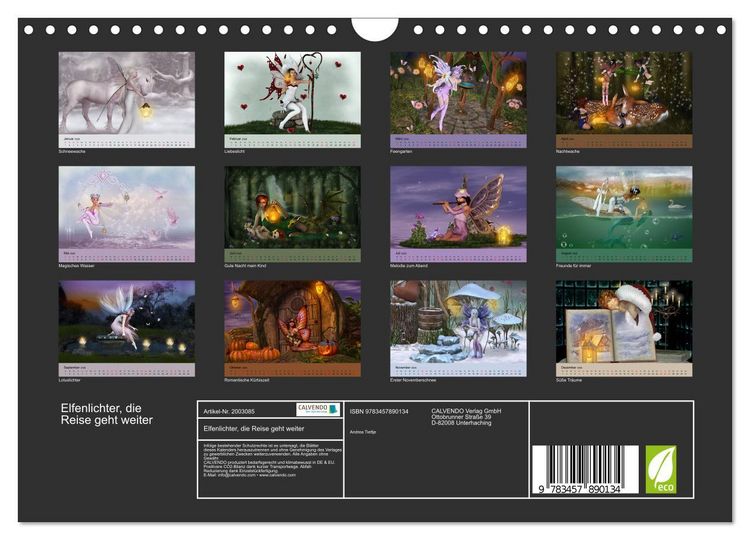 Produktbild: Elfenlichter, die Reise geht weiter (Wandkalender 2026 DIN A4 quer), CALVENDO Monatskalender