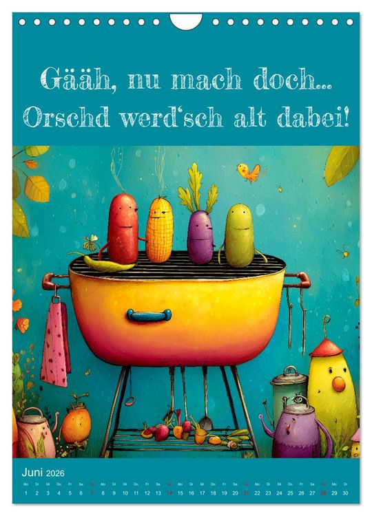 Produktbild: Erzgebirge mei Haamit - Mundart-Kalender mit s&auml;chsischem Humor (Wandkalender 2026 DIN A4 hoch), CALVENDO Monatskalender