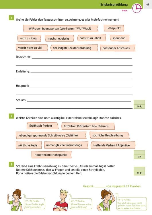 Produktbild: Klett Sicher ins Gymnasium 15-Minuten-Kurztests Deutsch 4. Klasse