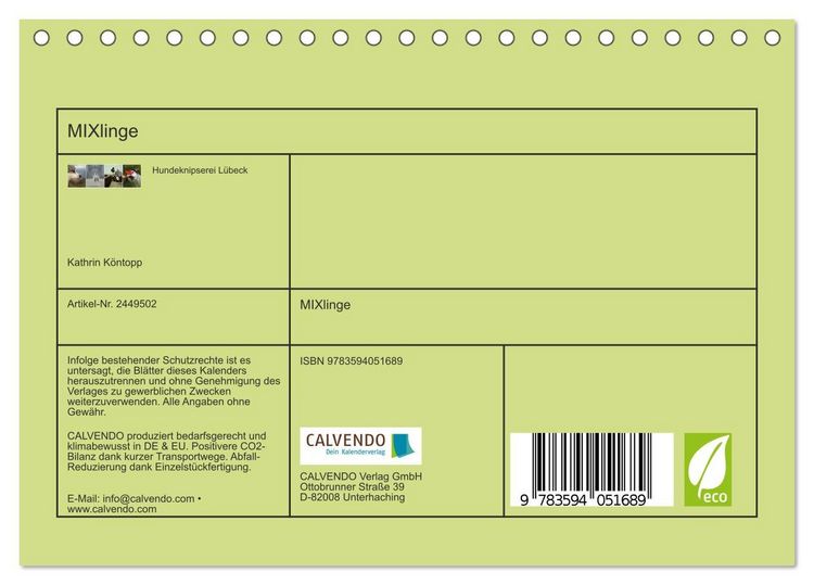 Produktbild: MIXlinge (Tischkalender 2027 DIN A5 quer), CALVENDO Monatskalender