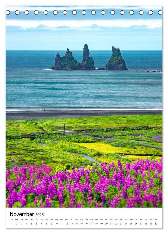 Produktbild: ICELAND, Most Scenic Earth Landscapes, Nature Wonders (Desk Calendar 2026 DIN A5 portrait), CALVENDO 12 Month DeskCalendar
