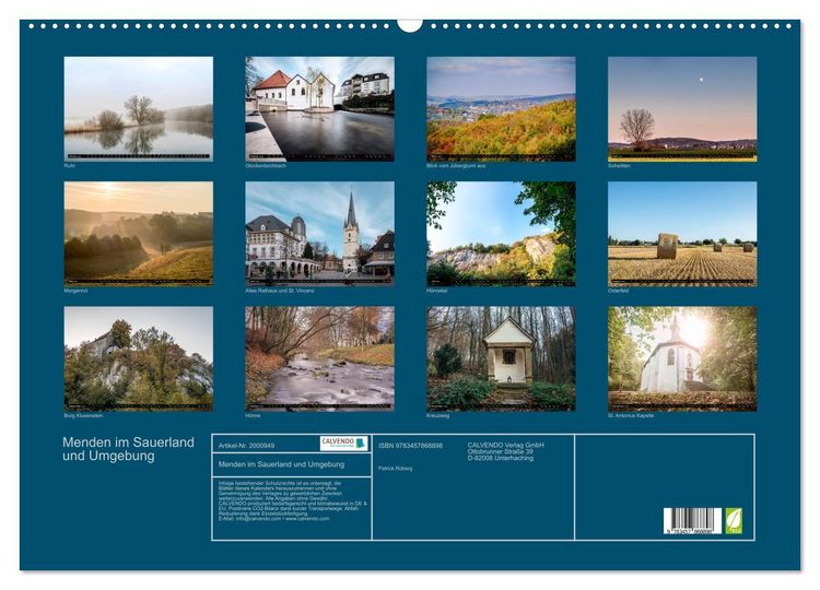 Produktbild: Menden im Sauerland und Umgebung (Wandkalender 2026 DIN A2 quer), CALVENDO Monatskalender