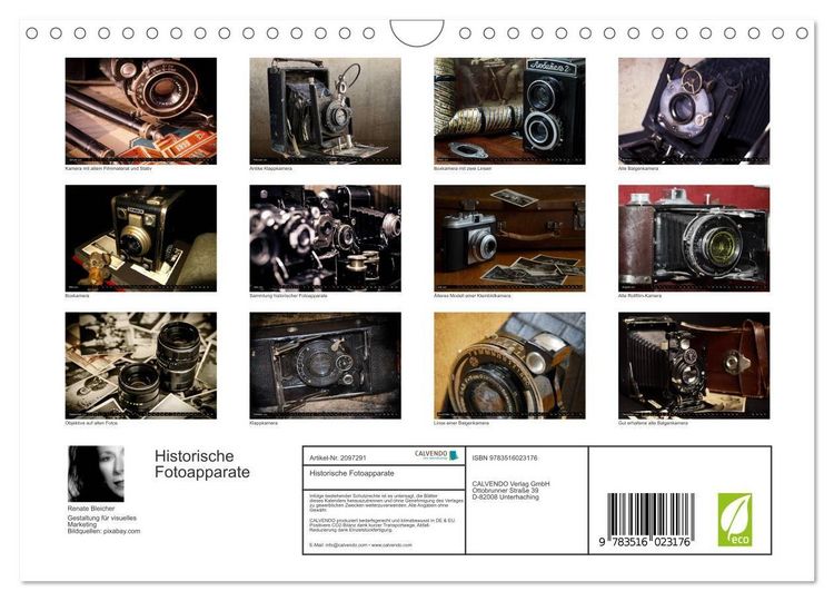 Produktbild: Historische Fotoapparate (Wandkalender 2026 DIN A4 quer), CALVENDO Monatskalender