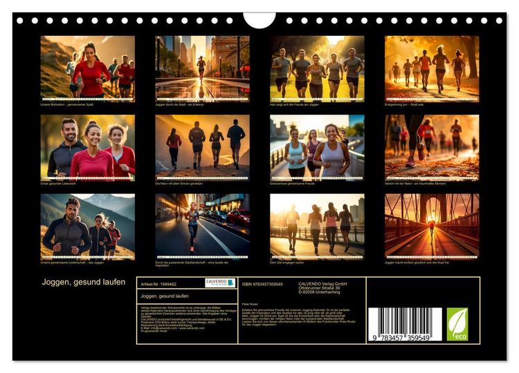 Produktbild: Joggen, gesund laufen (Wandkalender 2026 DIN A4 quer), CALVENDO Monatskalender