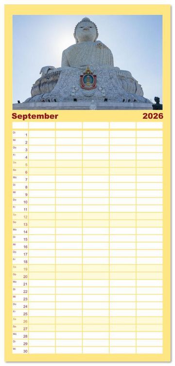 Produktbild: Familienplaner 2026 - Thailand - Die Sch&ouml;nheit Asiens mit 5 Spalten (Wandkalender, 21 x 45 cm) CALVENDO