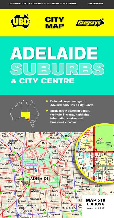 Produktbild: Adelaide Suburbs & City Centre  1 : 100 000 - 1 : 10 000