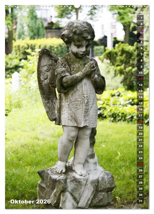 Produktbild: Friedhofsengel in Berlin (hochwertiger Premium Wandkalender 2026 DIN A2 hoch), Kunstdruck in Hochglanz