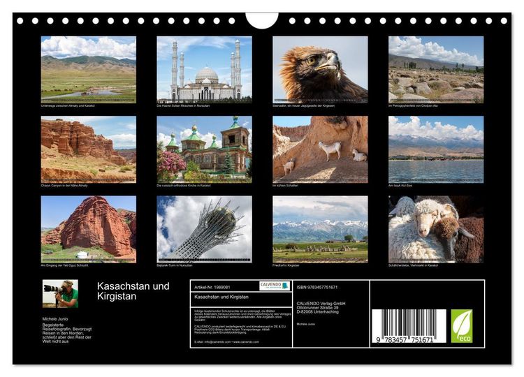 Produktbild: Kasachstan und Kirgistan (Wandkalender 2026 DIN A4 quer), CALVENDO Monatskalender