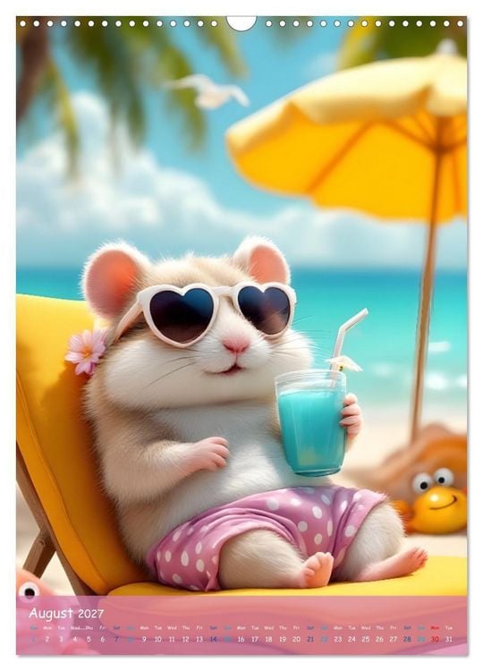 Produktbild: Cute Hamsters - For Kids - (Wall Calendar 2027 DIN A3 portrait), CALVENDO 12 Month Wall Calendar