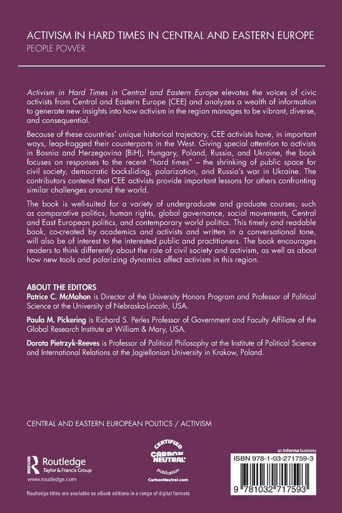 Produktbild: Activism in Hard Times in Central and Eastern Europe