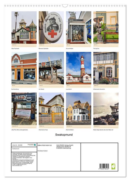 Produktbild: Swakopmund (Wandkalender 2026 DIN A2 hoch), CALVENDO Monatskalender