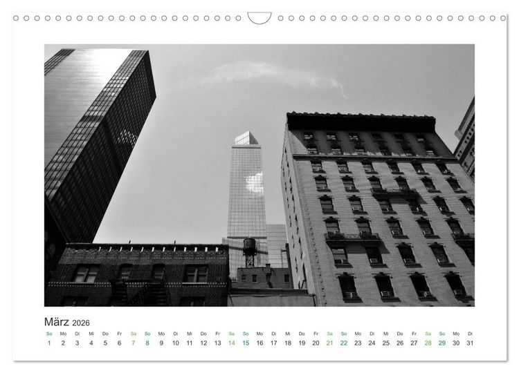 Produktbild: New York in schwarz weiss (Wandkalender 2026 DIN A3 quer), CALVENDO Monatskalender
