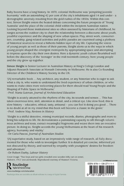 Produktbild: Young People and the Shaping of Public Space in Melbourne, 1870-1914