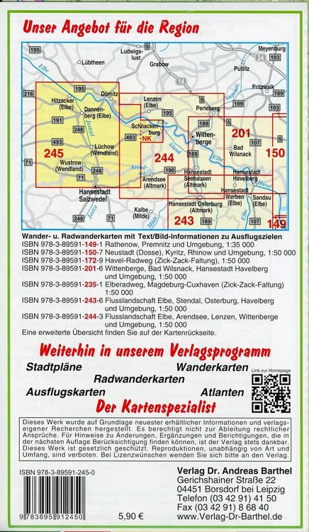 Produktbild: Radwander- und Wanderkarte Wendland.Elbe, Hitzacker, D&ouml;mitz, L&uuml;chow, Dannenberg und Umgebung