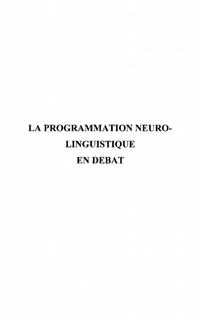 Produktbild: Programmation neuro-linguistique en deba