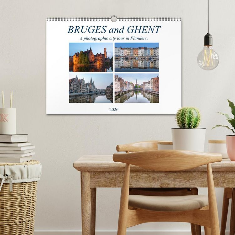 Produktbild: Bruges and Ghent, a photographic city tour in Flanders. (Wall Calendar 2026 DIN A3 landscape), CALVENDO 12 Month Wall Calendar
