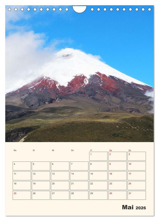 Produktbild: Ecuador - Terminplaner (Wandkalender 2026 DIN A4 hoch), CALVENDO Monatskalender