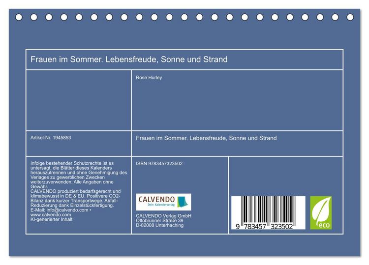 Produktbild: Frauen im Sommer. Lebensfreude, Sonne und Strand (Tischkalender 2026 DIN A5 quer), CALVENDO Monatskalender