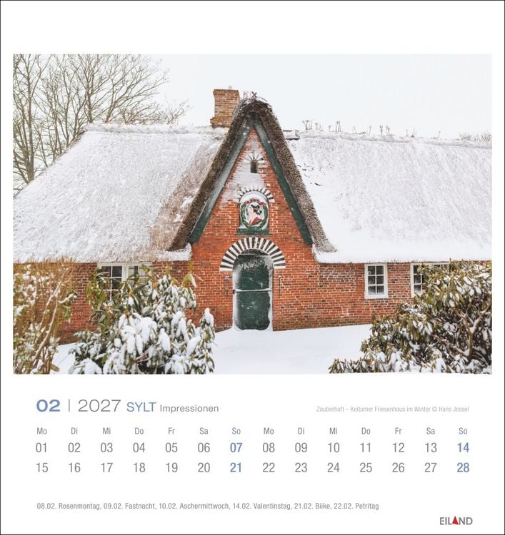 Produktbild: Sylt Impressionen Postkartenkalender 2027