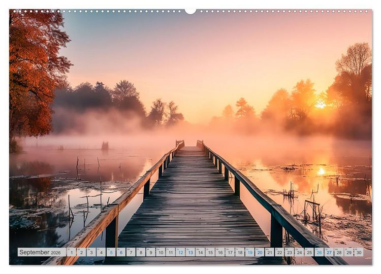 Produktbild: Magische Nebelmomente (hochwertiger Premium Wandkalender 2026 DIN A2 quer), Kunstdruck in Hochglanz