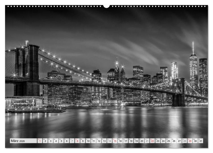 Produktbild: BROOKLYN BRIDGE Das Wahrzeichen von New York City (hochwertiger Premium Wandkalender 2026 DIN A2 quer), Kunstdruck in Hochglanz