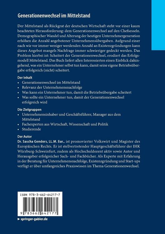 Produktbild: Generationenwechsel im Mittelstand