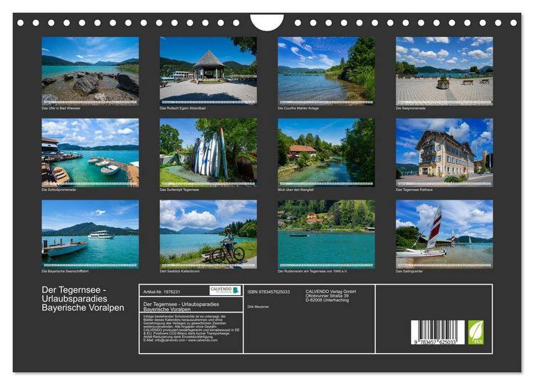 Produktbild: Der Tegernsee - Urlaubsparadies Bayerische Voralpen (Wandkalender 2026 DIN A4 quer), CALVENDO Monatskalender