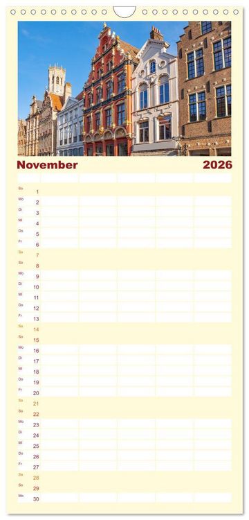 Produktbild: Familienplaner 2026 - Br&uuml;gge - malerische Stadt mit Charme mit 5 Spalten (Wandkalender, 21 x 45 cm) CALVENDO