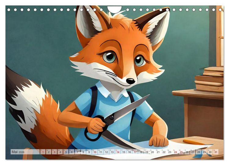 Produktbild: Schlaufuchs - Abenteuer Schule (Wandkalender 2026 DIN A4 quer), CALVENDO Monatskalender