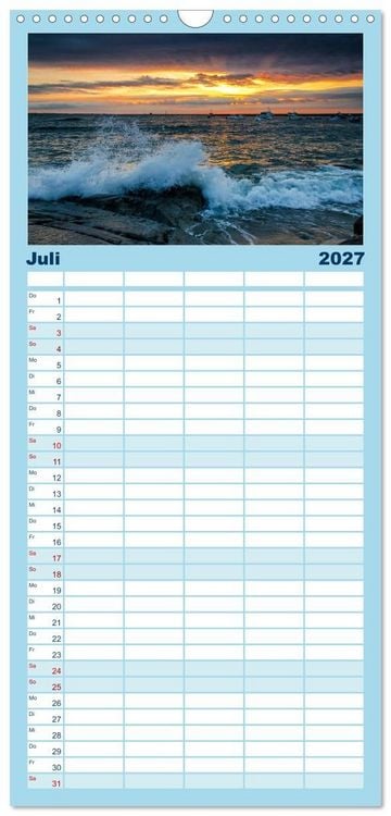 Produktbild: Familienplaner 2027 - Faszination Meer und Wolken mit 5 Spalten (Wandkalender, 21 x 45 cm) CALVENDO