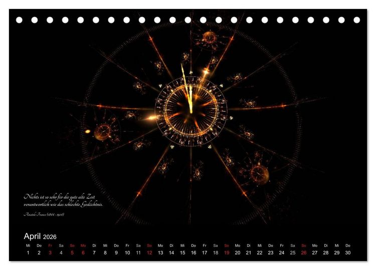 Produktbild: Zeit 2026 - Grafiken und Zitate (Tischkalender 2026 DIN A5 quer), CALVENDO Monatskalender