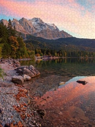 Produktbild: CALVENDO Puzzle Eibsee, Bayern.. Zitat: Augustinus von Hippo, 354 - 430 n. Chr. | 2000 Teile Lege-Gr&ouml;&szlig;e 90x67cm Foto-Puzzle f&uuml;r gl&uuml;ckliche Stunden