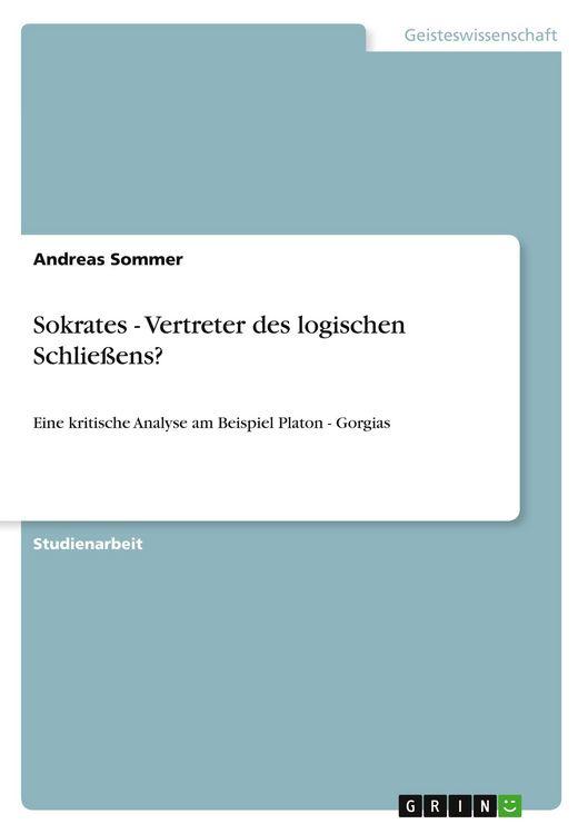 Produktbild: Sokrates - Vertreter des logischen Schließens?