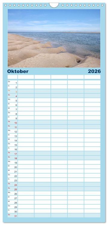 Produktbild: Familienplaner 2026 - Amrum: Natur und Freiheit mit 5 Spalten (Wandkalender, 21 x 45 cm) CALVENDO