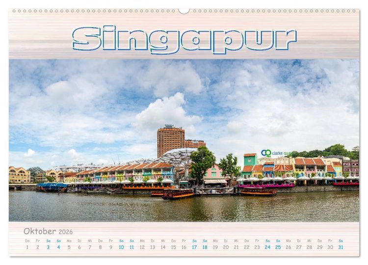 Produktbild: Singapur als Panorama (hochwertiger Premium Wandkalender 2026 DIN A2 quer), Kunstdruck in Hochglanz