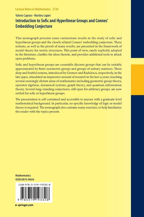 Produktbild: Introduction to Sofic and Hyperlinear Groups and Connes' Embedding Conjecture