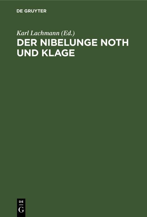Produktbild: Der Nibelunge Noth und Klage