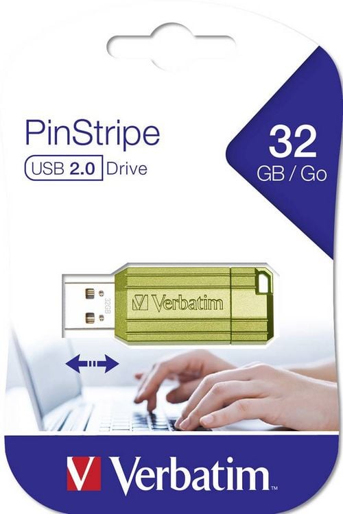 Produktbild: Verbatim USB DRIVE 2.0 PINSTRIPE USB-Stick 32GB Eucalyptus, Gr&uuml;n 49958 USB-A (USB 2.0)