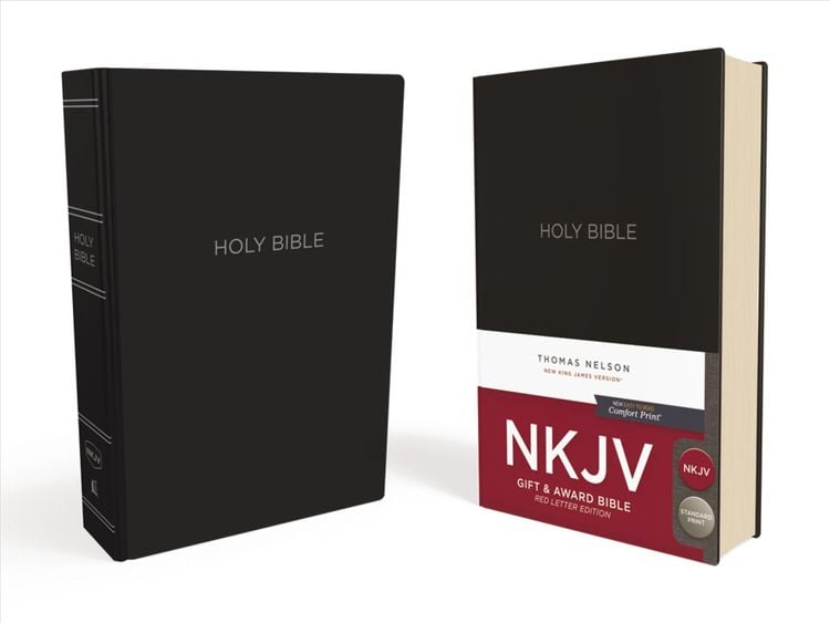 Produktbild: NKJV, Gift and Award Bible, Leather-Look, Black, Red Letter Edition