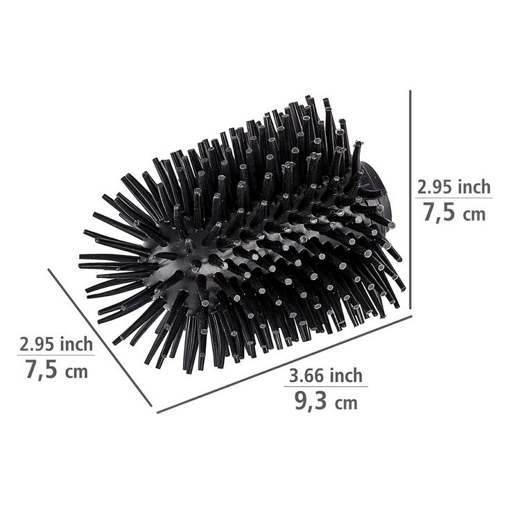 Produktbild: Ersatzb&uuml;rste WC-Garnitur 4er, schwarz, Silikon, &Oslash;7,5x9,3 cm, anti-haft wirkung f&uuml;r leichtes reinigen