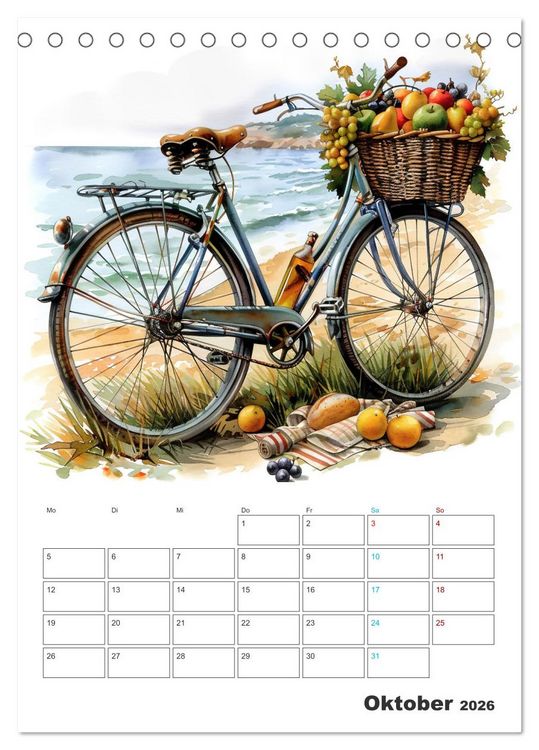 Produktbild: Fahrradpoesie (Tischkalender 2026 DIN A5 hoch), CALVENDO Monatskalender