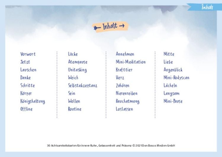Produktbild: 30 Achtsamkeitskarten f&uuml;r innere Ruhe, Gelassenheit und Pr&auml;senz